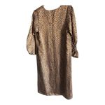 VICI  Satin Leopard Print Balloon Sleeve Midi Size Medium Photo 6