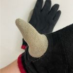 Gap adult black gray red connectable double lined thick soft warm knit gloves Photo 2