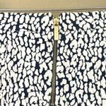 Michael Kors Leopard Print Pencil Skirt Navy White Size Small Cotton Office Business Casual Photo 3