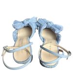 Loeffler Randall 7 Camellia Blue Pleated Bow Heel Designer Open Toe Ankle Strap Photo 2