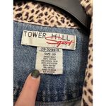 Vintage 90s Grunge Animal Print Indie Casual Oversized Denim Jean Jacket Size 10 Photo 6