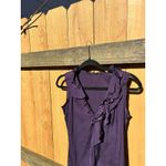 Elie Tahari WOMEN'S  PURPLE SILK RUFFLE‎ BLOUSE TOP XS Light Spring Summer Fairy Photo 3