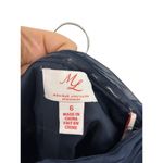 ML Monique Lhuillier Dress Womens 6 Ruched Strapless Cationic Chiffon Navy Blue Photo 3