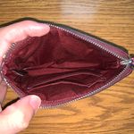 Coach Corner Zip Wristlet Wine Glitter Signature Leather Photo 2