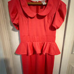 Celine by Champion size large dress in Coral pink. Peplum waist and puff sleeves Pink Photo 0