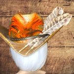 Stylish straw and Orange Feathered cowgirl/boy unisex Hat Photo 2