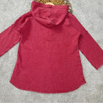Soft Surroundings NWT  Hoodie Waffle Textured Sweatshirt Pullover 3/4 Sleeve Photo 6