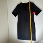 Spanx NWT  Faux‎ Suede Column Dress Small Classic Black V-Neck Sculpting Stretch Photo 8