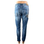 EXPRESS Ankle Legging High Rise Floral Embroidered Distressed Denim Jeans Size 6 Photo 3