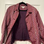 Coldwater Creek  Brocade Striped Button Front Jacket Maroon Red‎ Purple  Large Photo 4