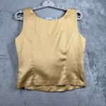 Dress Barn  Suit Set Size 8 3PC Black Gold Pant Collar Satin Tank Career Party Photo 5