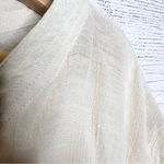 Adiva Cream Embroidered Boho Gauzy Belted Kimono Top Size Medium Photo 6