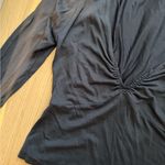 American Apparel Heartlook Black Ruched Long Sleeve Blouse Photo 2