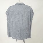 Weatherproof Linen Blend Striped Button Down Tie Front Top Size XL Photo 5