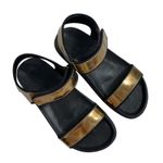 A7EIJE New York Bronze Gold Platform Sandals Women's 9 Shoes‎ Strap Photo 0