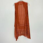 Soft Surroundings  Silk Embroidered Sequin Vest Drape Front Orange One Size Photo 4