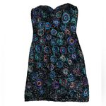 Scala  Strapless Sequin Silk sheath mini party cocktail Dress Photo 1