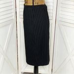 Donna Rae Ribbed Monochrome Stripe Pencil Skirt Black 4‎ Black Photo 1