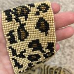 Heavy Fully Beaded Cheetah Printed Belt with Beaded Tassels Black Photo 6