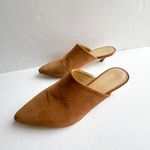 Jenni Kayne Walnut Brown Oiled Leather Kitten Heel Mule Size 36 Photo 1