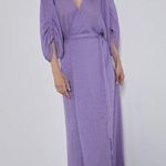 ZARA NWOT  Purple Italian Yard Wrap Dress Size Large M/L Photo 0