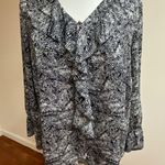 Roz & Ali Black/White Long Sleeve Blouse Photo 5