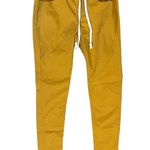 MAO Mustard Yellow Skinny Pants L fall autumn colors pockets elastic drawstring Size L Photo 0