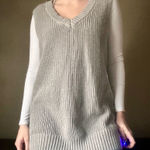 Be cool  Oversized Gray Chunky Knit Sweater Vest Size S/M Photo 0