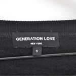 Generation Love  Quilted Faux Leather Sleeve Sweatshirt Crewneck Black Women's S Photo 4