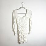 Club L London New Life White Maternity Square Neck Midi Dress Ruched Size 6 Photo 3