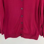 Loft 100% Cotton Burgundy Festive Holiday Cardigan Size XL Photo 2
