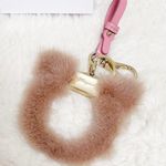 Salvatore Ferragamo Authentic  RARE / HTF Antique Rose & Pink Fur Logo Bag Charm Photo 0