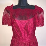 Maroon Lace Sweetheart Vintage Dress Red Photo 7