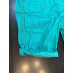 Chico's  1 Linen Blend Bermuda Shorts Women's‎ Small Kelly Green Roll Tab Hem Prep Photo 11