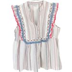 Ella Moss Natalia Ruffle Baby Doll Top Sleeveless Fringe Size Large L EUC L2191 Photo 1