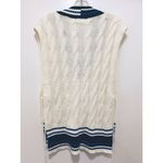 Free People  Coastal Prep Poncho Vest - Navy Blue/Ivory OS NWOT‎ Photo 7