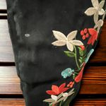 Qupid  Miss 10 Embroidered Floral Thigh High Boots Black Faux‎ Suede Size 5.5 Photo 3