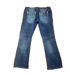 Miss Me women's 32 mid rise easy boot cut jeans rodeo western bling cowgirl show Photo 2