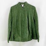 Christopher & Banks C. J BANKS BY Green Floral Zip Up Jacket Photo 1