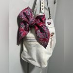 Juicy Couture  Daydreamer Tote Bag Purse White Velour Double Bow Logo Charms Photo 3