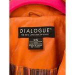 Dialogue  Orange Button Front Leather Blazer Jacket Size XS Photo 2