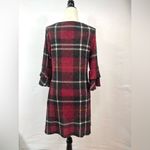 R & K  Plaid Burgundy/Black Shift Dress Size 10 Photo 3