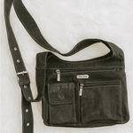 90s Vintage Eddie Bauer Black Multi Compartment Crossbody Bag Large Y2K Grunge Photo 0