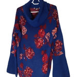 The Pioneer Woman floral cowl neck knit sweater M classic winter Blue Size M Photo 0