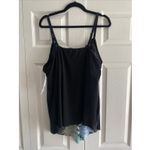 Trimshaper Womens 22W Black Floral Swim Top Swimwear NEW Slimming Tankini Blue Photo 4