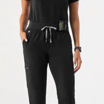 FIGS  Women's Zamora Jogger Scrub Pants in Shocking Black, Size Large Petite Photo 0