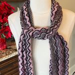 Pink and Purple Zigzag Cozy Knit Scarf Photo 1