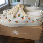 Soludos  Size 10 Marin Embroidered Sneaker Size 10 Oranges NEW Casual Lace Up Photo 3