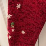 Coldwater Creek  Red Knit Ugly Holiday Sweater Cardigan Winter Activities Medium Photo 8