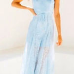Hello Molly  Girls in Spain Blue Eyelet Lace Sleeveless‎ Maxi Dress Size Small Photo 0